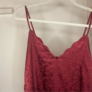 Red tank blouse sweetheart neck with lining